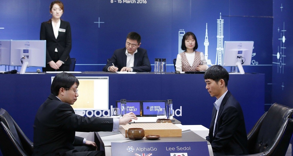 La rencontre AlphaGo-Lee Sedol a eu lieu en mars 2016 à Séoul, en Corée du Sud. - Lee Jin-man/AP/SIPA